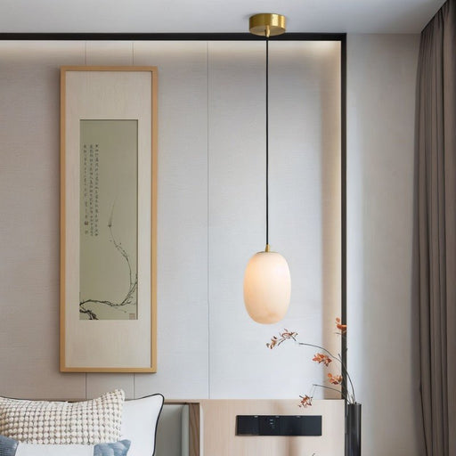 Lithos Alabaster Pendant Light - Light Fixtures for Bedroom