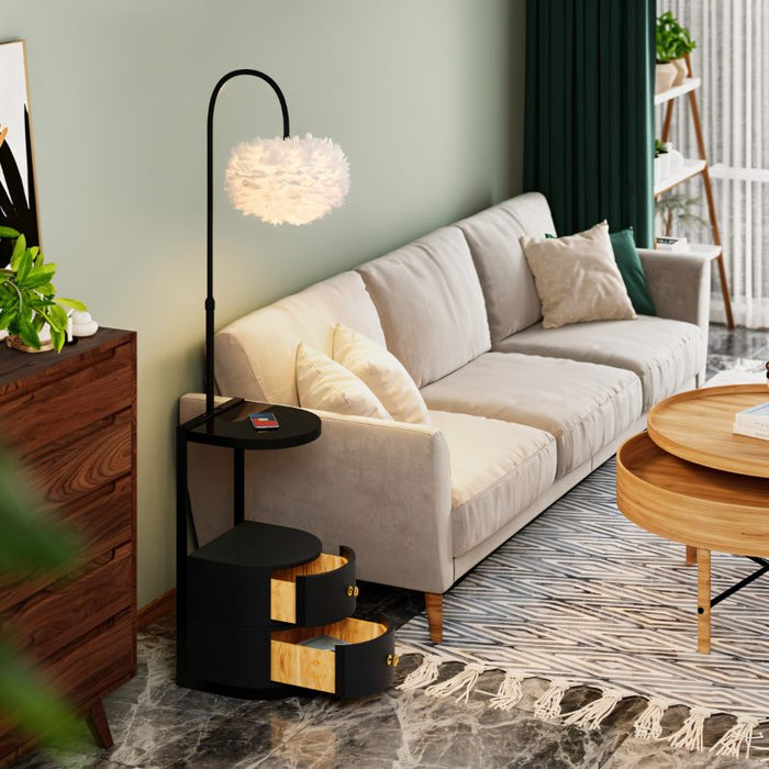 Lomine Floor Lamp with Side Table - Residence Supply