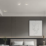 "Bedroom featuring multiple Loux Trimless Downlights in a minimalist design, seamlessly integrated into the ceiling, made from gypsum and aluminum for a modern aesthetic."