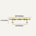 Gold decorative cabinet pull bar with measurements showing 5.8 inches length and 3.4cm height on white background.