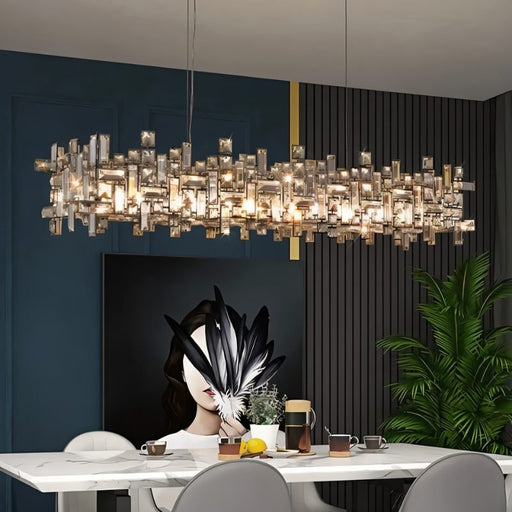 Maraya Crystal Linear Chandelier - Dining Room Lighting