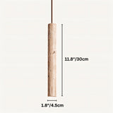 Marus Pendant Light - Open Box | Sleek Travertine Fixture with dimensions 11.8in x 1.8in, ideal for compact and stylish lighting solutions.