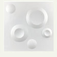 Masue Wall Panel featuring a modern 3D circular design in white PVC, ideal for stylish interior wall decoration and home improvement projects.