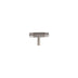 "Modern chrome finish brass knurled T-bar knob on a white background."