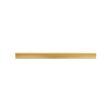 "Sleek geometric brushed brass pull bar for modern minimalist cabinets."