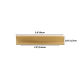 "Detailed diagram of a brushed brass pull bar with measurements, suitable for cabinetry."
