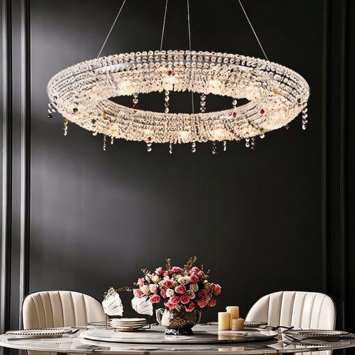 Micans Round Crystal Chandelier - Dining Room Lighting