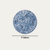 Blue speckled decorative sphere with terrazzo pattern, measuring 7 inches across on white background.
