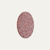 Terrazzo-textured oval wall lamp in dusty rose with speckled finish on neutral background.