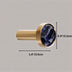 Gold and sodalite marble cabinet knob with oval stone face displayed against neutral background.
