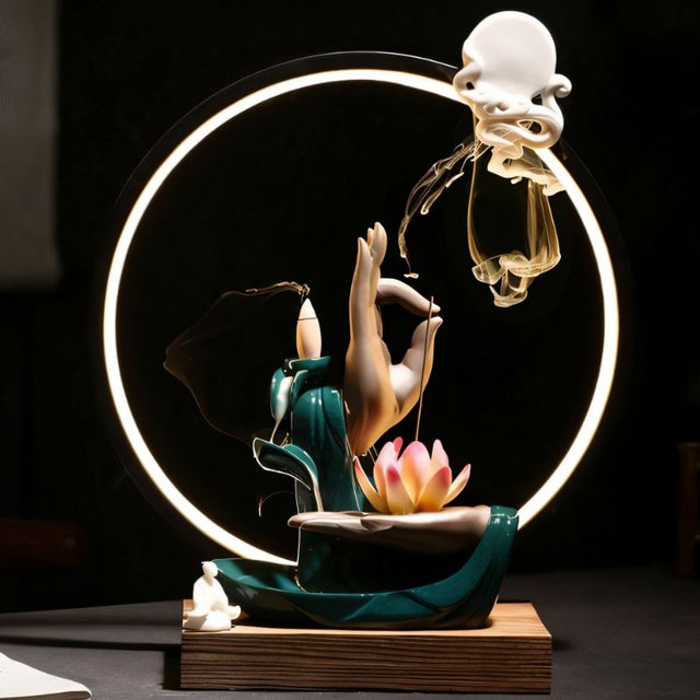 Moonlit Incense Burner Table Lamp