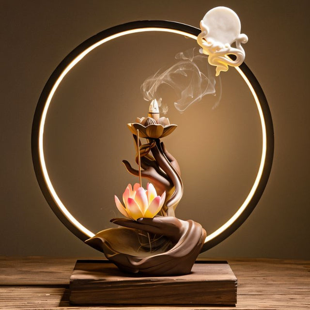 Moonlit Incense Burner Table Lamp