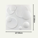 Mundi Wall Panel measuring 12x12 inches with raised circular patterns, perfect for modern wall decor and easy installation in various interiors.