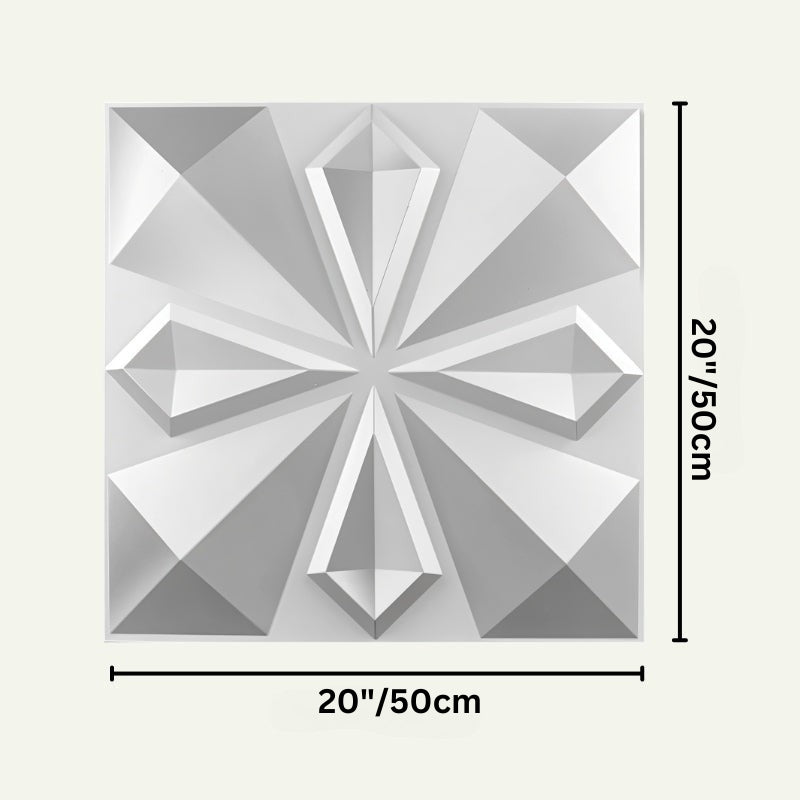 Musna PVC wall panel with 3D diamond design and 20x20 inch dimensions, ideal for DIY ceiling or wall installations in any room.