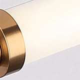 "A close-up view of the Nalsi LED wall lamp, highlighting its warm metallic finish and curved design."