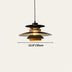 Black metal tiered pendant light with warm brass accents, 35cm diameter, against neutral background.