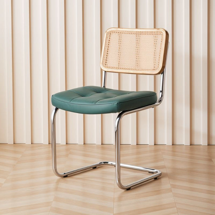 Nefeli Chair - Green Leather Seat