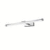 Modern brushed aluminum LED wall lamp with linear design mounted on white background.