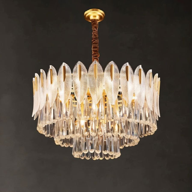 Nehora Round Crystal Chandelier