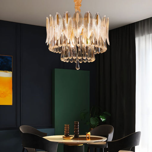 Nehora Round Crystal Chandelier - Dining Room Lighting