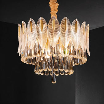 Nehora Round Crystal Chandelier - Modern Chandeliers