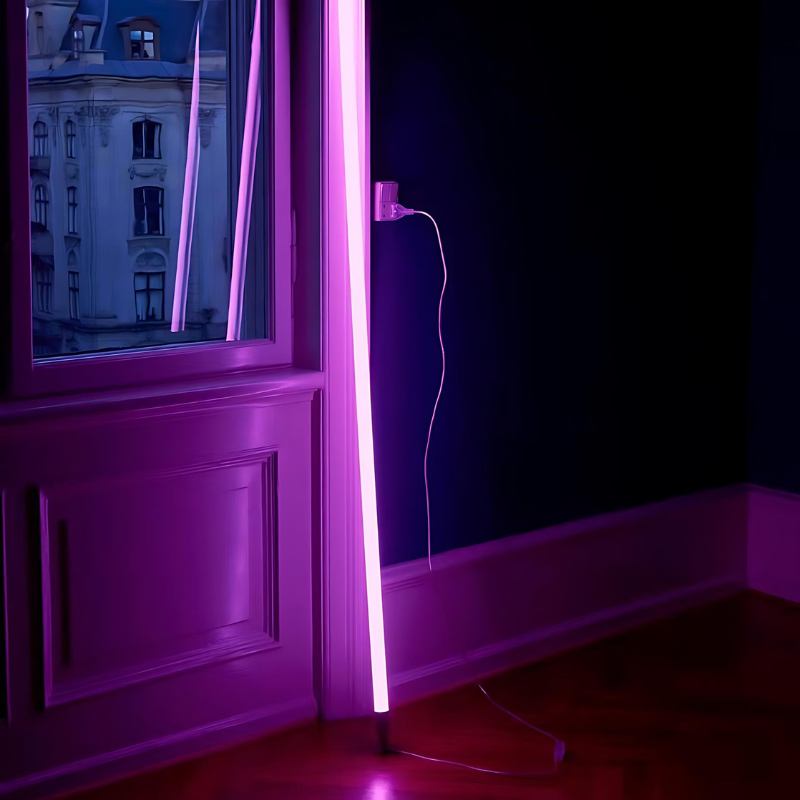 Neon Tube Floor Lamp – Modern LED Lighting Solution. – Residence
