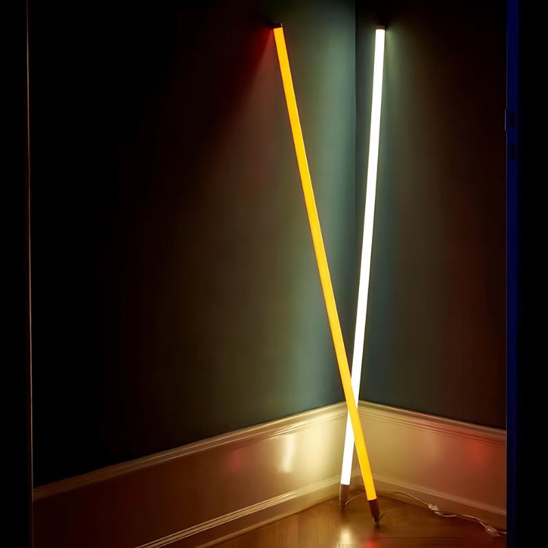 Neon Tube Floor Lamp – Modern LED Lighting Solution. – Residence