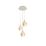 Nica Chandelier – Elegant Lighting for Modern Interiors with three hanging ceramic petals, ideal for small dining areas or kitchen islands.