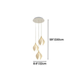 Nica Chandelier – Elegant Lighting for Modern Interiors with three ceramic pendants and size specs, ideal for compact modern interiors.