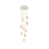 Nica Chandelier – Elegant Lighting for Modern Interiors with ten porcelain pendants in a vertical drop, ideal for staircases or tall entryways.