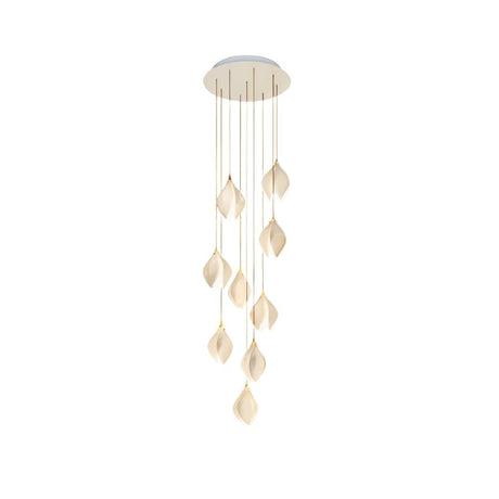 Nica Chandelier – Elegant Lighting for Modern Interiors with ten porcelain pendants in a vertical drop, ideal for staircases or tall entryways.