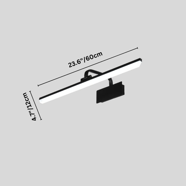 "An LED vanity light with labeled dimensions, showcasing its sleek design and 60cm length."