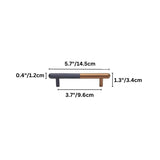 "Dimensions of a minimalist aluminum pull bar handle with a black and grey finish, shown with measurements in inches and centimeters."