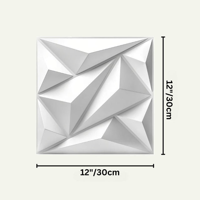 Niton PVC Wall Panel measuring 12x12 inches with angular 3D design, perfect for lightweight and flexible wall decor projects.
