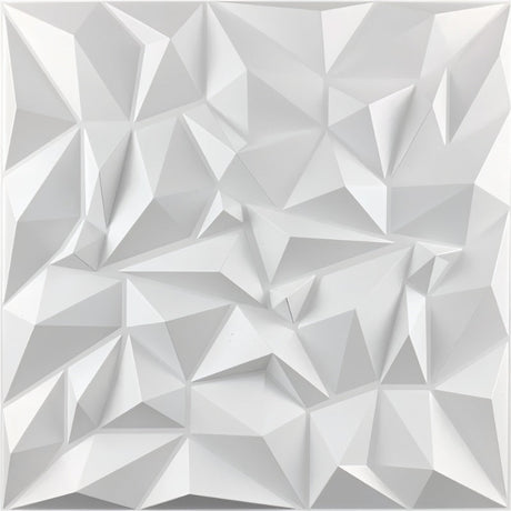 Close-up of Nubain Wall Panel showcasing its angular 3D geometric texture in white PVC, perfect for accent walls and modern interiors.