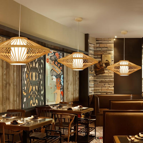 Oasis Rattan Pendant Light Collection - Modern Lighting for Restaurants
