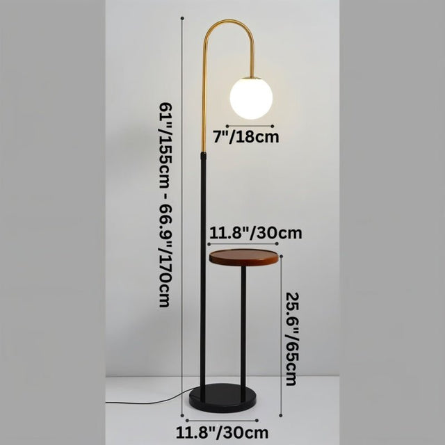 Okul Floor Lamp With Smart Side Table