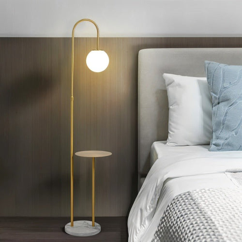 Okul Floor Lamp With Smart Side Table - Modern Lighting for Bedroom