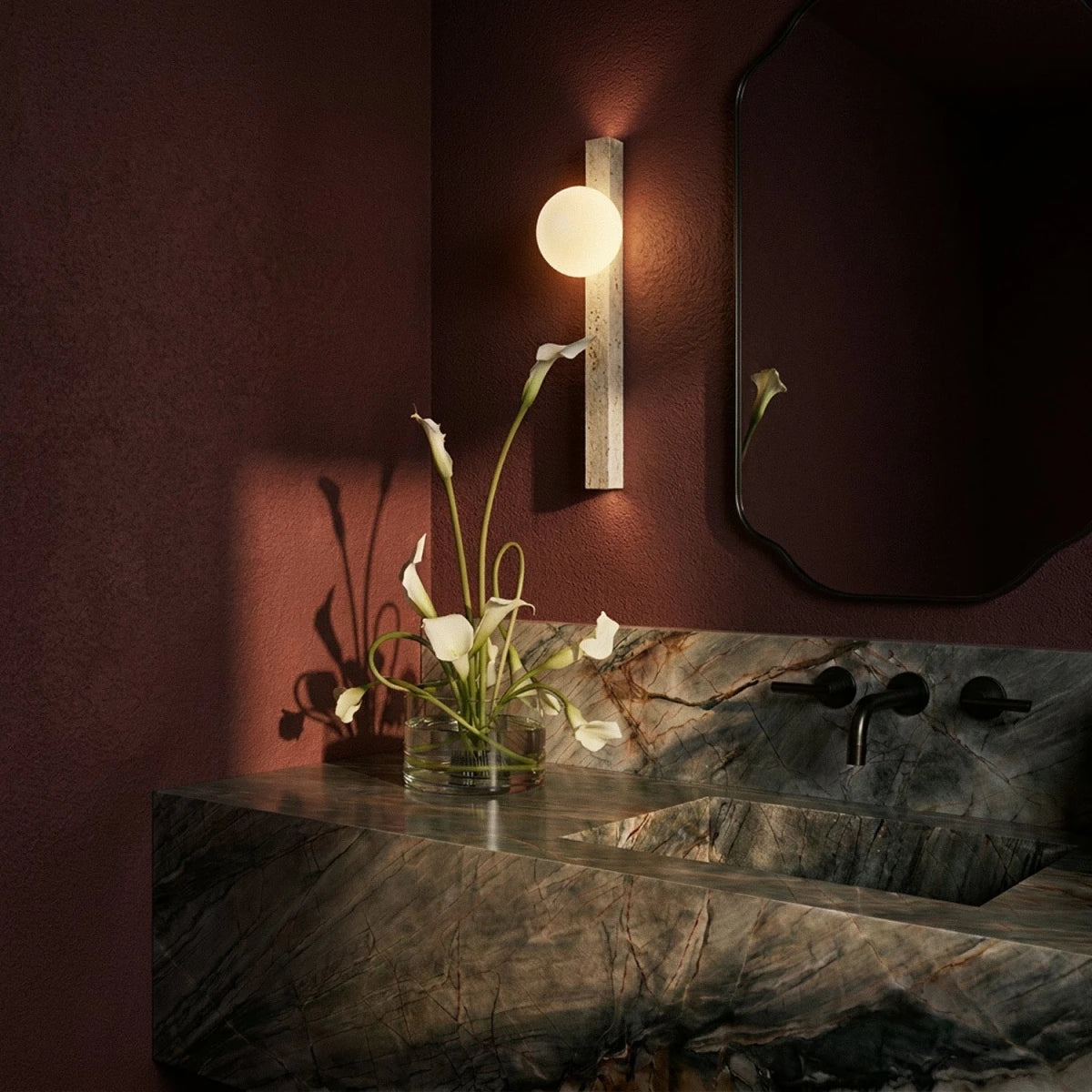 Olorva Travertine Wall Lamp - Residence Supply