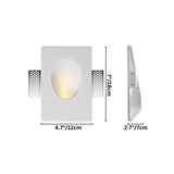 "White gypsum Onexa trimless wall light with dimensions showing 7 inches/18 cm height, 4.7 inches/12 cm width, and 2.7 inches/7 cm depth."
