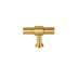 "small brass T-knob isolated on a white background"
