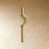 Isometric view of a chrome pipe clamp with measurements displayed on white background.
