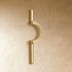 Isometric view of a curved chrome towel bar with measurements displayed against a white background.