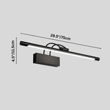 "A modern LED wall lamp with labeled dimensions, showcasing its sleek design and size."