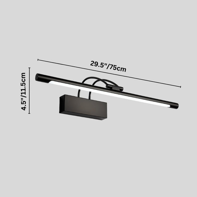 "A modern LED wall lamp with labeled dimensions, showcasing its sleek design and size."