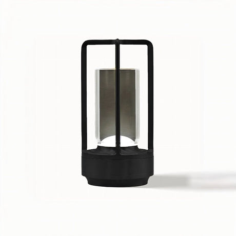 Orena Table Lamp - Sleek Rechargeable Indoor/Outdoor Light in matte black finish, featuring a minimalist open-frame design and LED core.