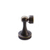 Black and brass magnetic door stop with cone-shaped base on white background.