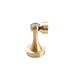 Brass door stop with magnetic catch on white background.