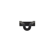 "Front view of a black drawer pull with an elegant, wavy design suitable for modern or transitional interiors."