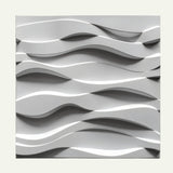 Palston Wall Panel with 3D wave design in gray PVC, ideal for modern interior wall decoration and accent walls.